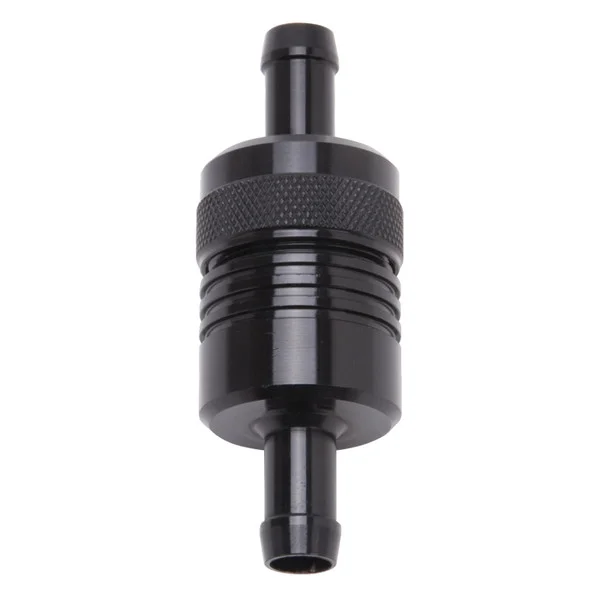 Edelbrock Fuel Filter Aluminum 3In X 01/ 1/8In 3/8In Inlet/Outlet Black – 8157
