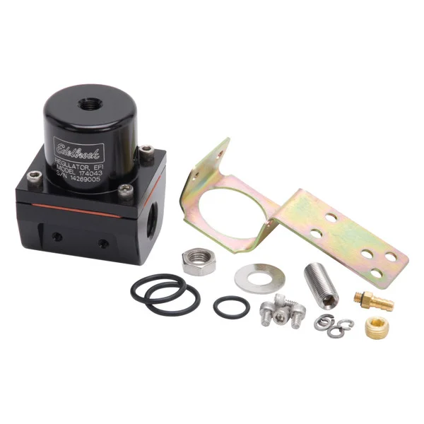 Edelbrock Fuel Pressure Regulator EFI 180 GPH 35-90 PSI -6 In/Out -6 Return Black – 174043