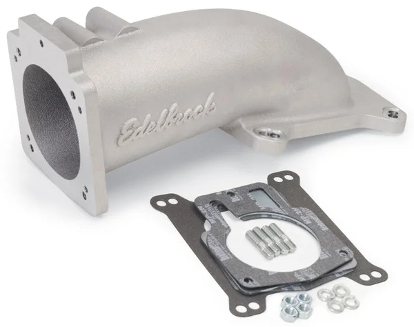 Edelbrock Ultra Low Profile Intake Elbow 90mm Throttle Body to Square-Bore Flange As-Cast Finish – 3847