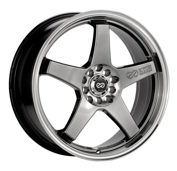 Enkei EV5 18×7.5 5×105/110 38mm Offset 72.6 Bolt Diameter Hyper Black w/ Machined Lip Wheel – 446-875-5238HB