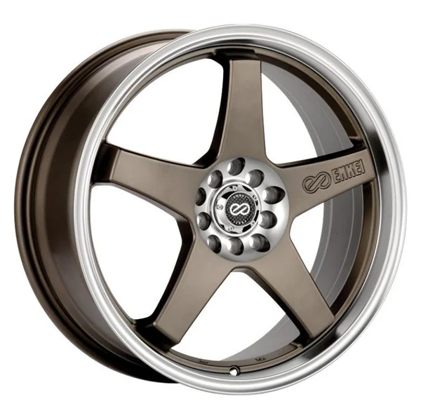 Enkei EV5 18×7.5 5×105/110 38mm Offset 72.6 Bolt Diameter Matte Bronze w/ Machined Lip Wheel – 446-875-5238ZP