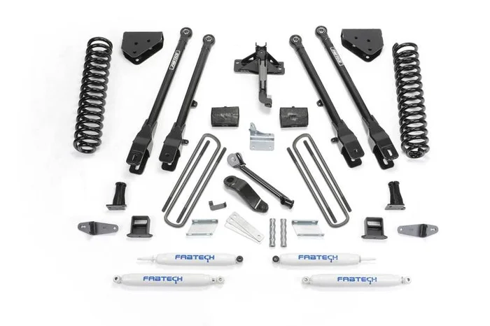 Fabtech 08-10 Ford F450/550 4WD 6in 4Link Sys w/Coils & Perf Shks