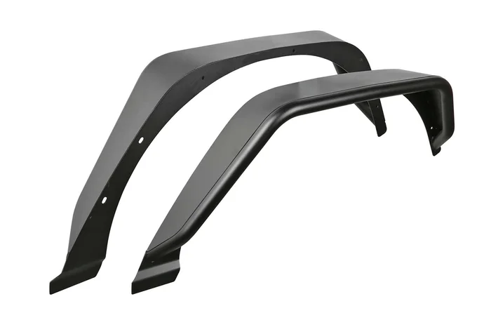 Fabtech Tube Fenders, 4.5 in. Wide Rear, Texture Black, Steel – FTS24213