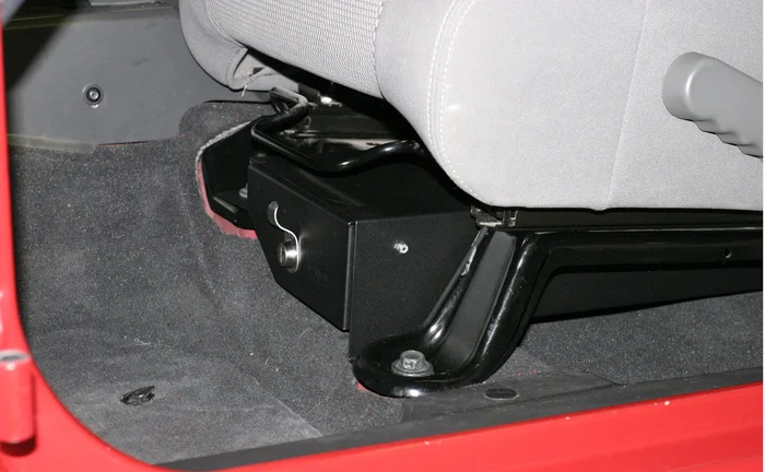 Front Driver Side Underseat Drawer – ’07-18 Wrangler JK 4-Door; ’07-11 Wrangler JK 2-Door w/o Flip Seat (Black; Standard Key)
