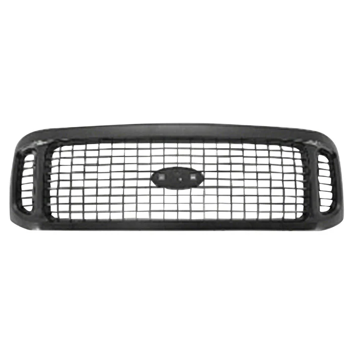 FRONT GRILLE – BLACK FRAME WITH BLACK INSERT – MADE OF PLASTIC – FO1200449 for Ford Excursion 2001-2004