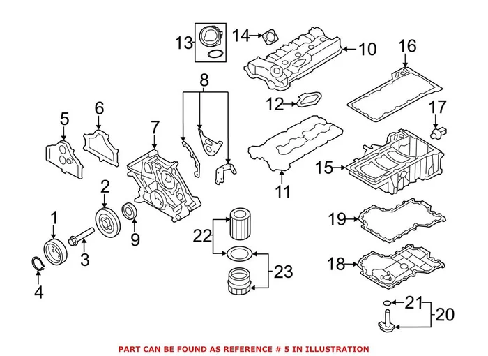 Genuine BMW 11127566279 – Engine Timing Cover (Upper)
