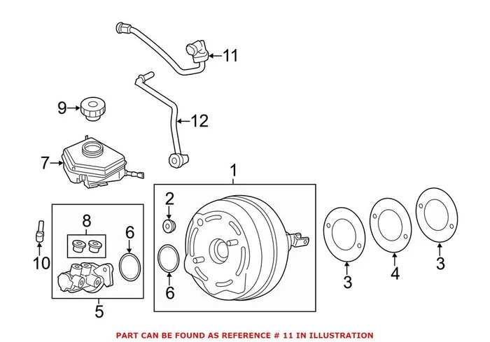 Genuine BMW 11667602020 – Brake Vacuum Hose (Upper)