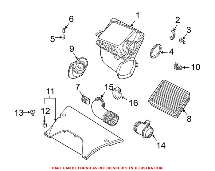 Genuine BMW 13717529250 – Engine Air Intake Hose (Center)