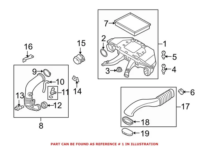 Genuine BMW 13717804233 – Air Filter and Housing Assembly
