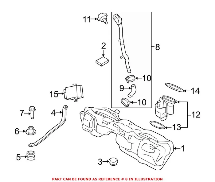 Genuine BMW 16117244031 – Fuel Tank Filler Neck