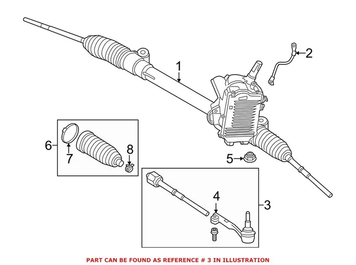 Genuine BMW 32216851410 – Steering Tie Rod Assembly (Right)