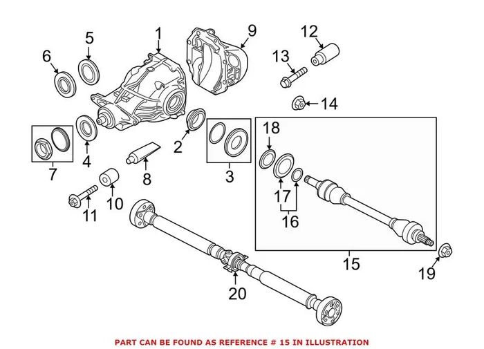 Genuine BMW 33207577508 – CV Axle Assembly (Rear Right)