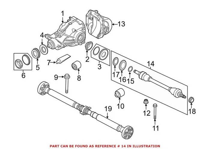 Genuine BMW 33207647027 – CV Axle Assembly (Rear Left)