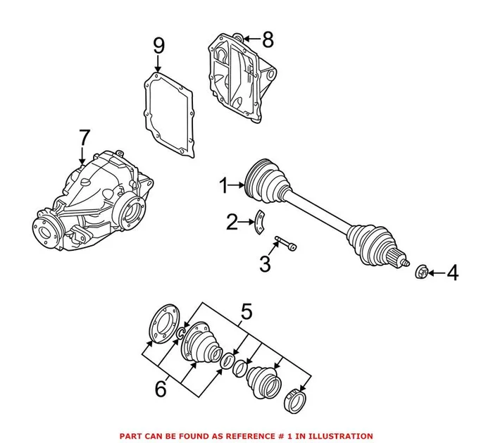 Genuine BMW 33213428179 – CV Axle Assembly (Rear Left)