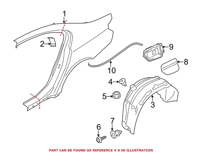 Genuine BMW 41007284831 – Fuel Filler Door (Rear)
