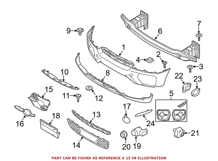 Genuine BMW 51117176277 – Fog Light Trim (Front Left)