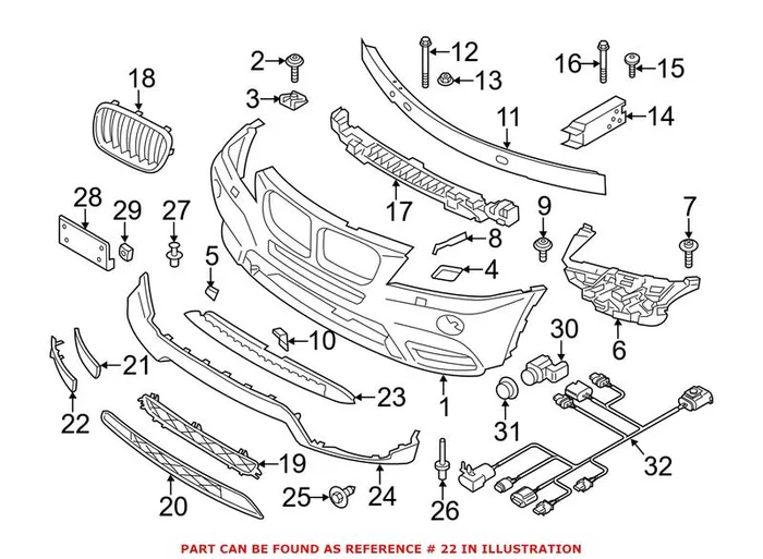 Genuine BMW 51117249596 – Fog Light Trim (Front Right)