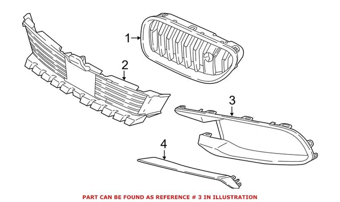 Genuine BMW 51117362701 – Fog Light Trim