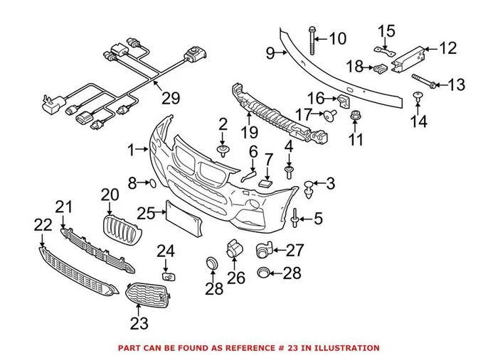 Genuine BMW 51118056941 – Bumper Cover Spacer Panel Bracket