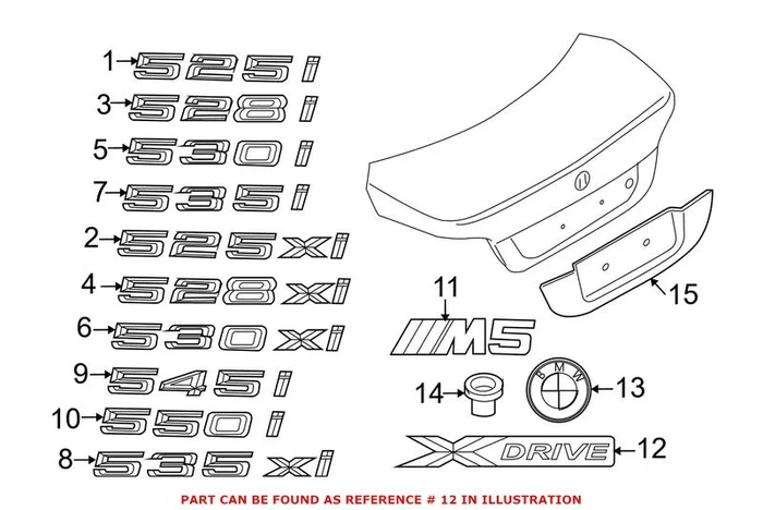 Genuine BMW 51147229910 – Hatch Emblem (Rear Right)