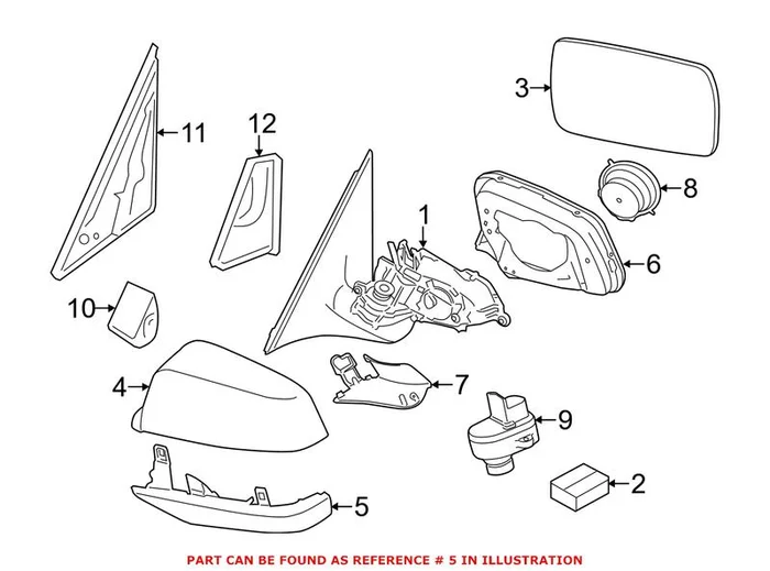 Genuine BMW 51168050476 – Door Mirror Cover