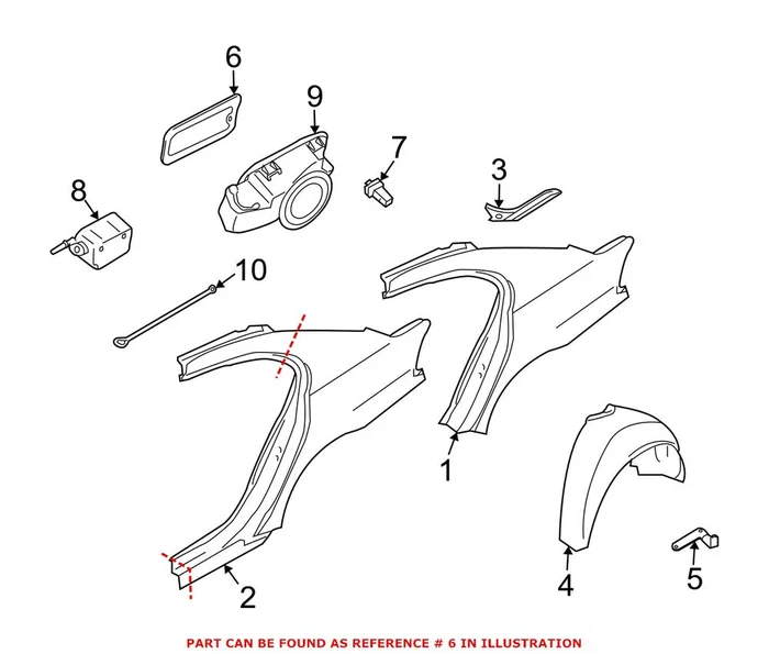 Genuine BMW 51177010539 – Fuel Filler Door (Rear)