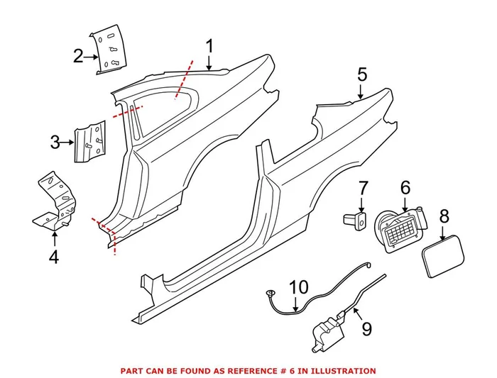 Genuine BMW 51177117982 – Fuel Filler Housing (Rear)