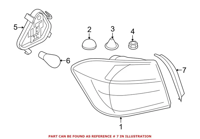 Genuine BMW 51497453333 – Tail Light Cover (Rear Left Outer)