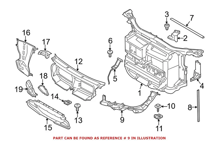 Genuine BMW 51642990179 – Headlight Bracket (Left)