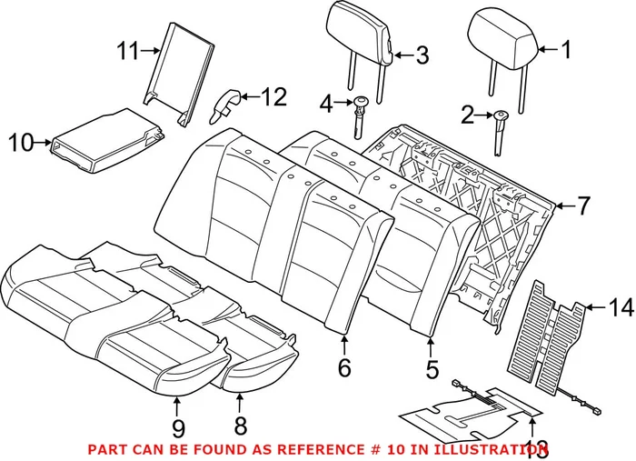 Genuine BMW 52207309201 – Seat Armrest (Rear)