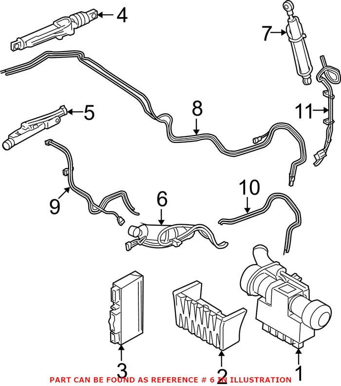 Genuine BMW 54377183316 – Convertible Top Hydraulic Cylinder (Center Right)