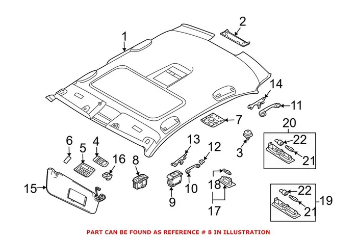 Genuine BMW 61316907288 – Sunroof Switch