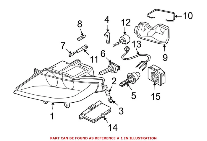 Genuine BMW 63127162721 – Headlight Assembly (Left)