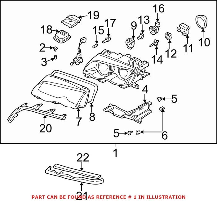 Genuine BMW 63127165824 – Headlight Assembly (Front Right)