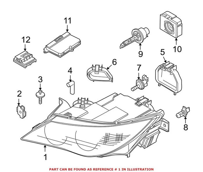 Genuine BMW 63127165979 – Headlight Assembly (Front Left)