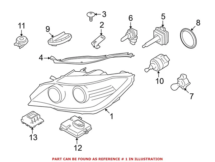 Genuine BMW 63127348953 – Headlight Assembly (Front Left)