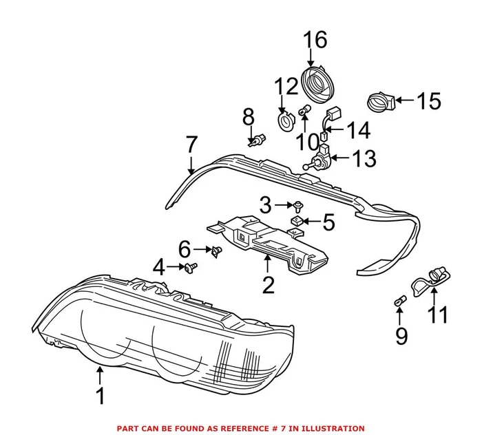 Genuine BMW 63128386711 – Headlight Seal (Left)