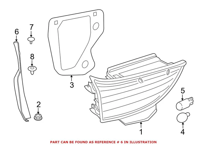 Genuine BMW 63217328915 – Tail Light Cover (Rear Left Inner)