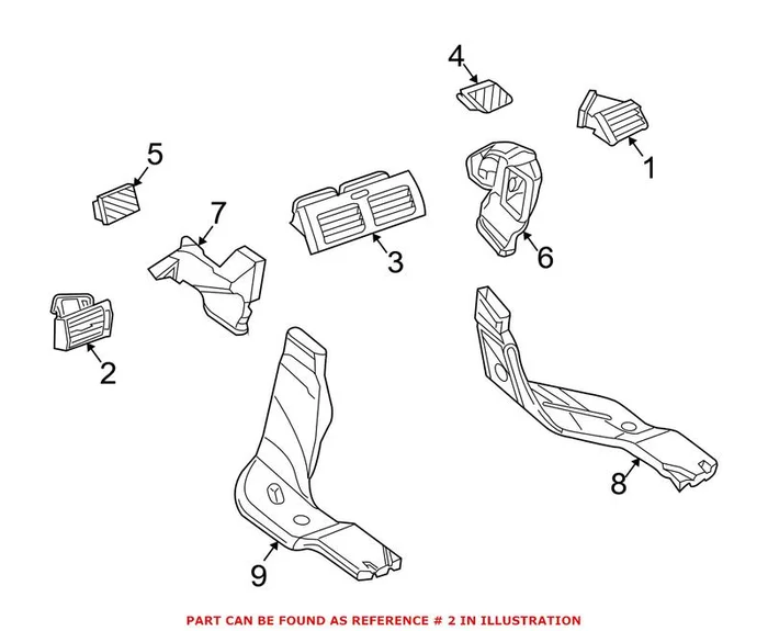 Genuine BMW 64223420583 – Dashboard Air Vent (Left Outer)