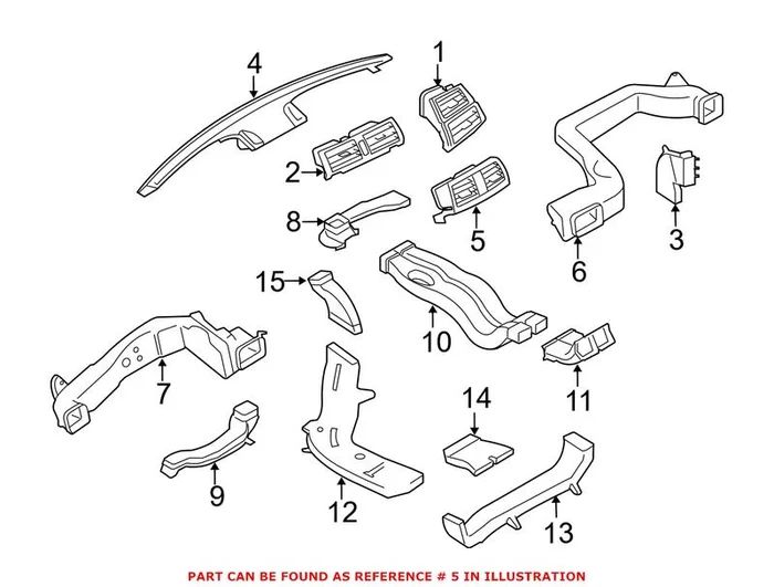 Genuine BMW 64229252013 – Dashboard Air Vent (Rear)