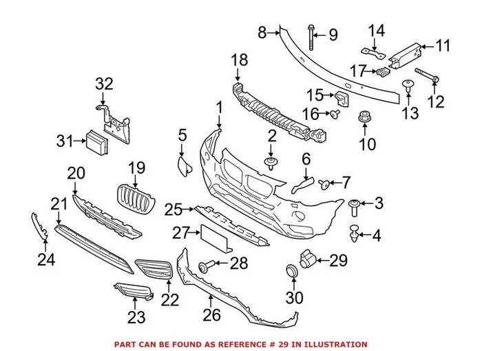 Genuine BMW 66208065249 – Parking Aid Sensor (Front)