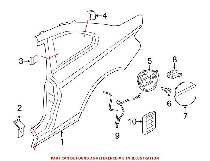 Genuine BMW 67117270792 – Fuel Filler Door Lock Actuator (Rear)