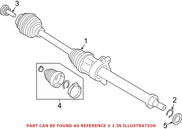 Genuine Mini 31608620613 – CV Axle Assembly (Front Left)