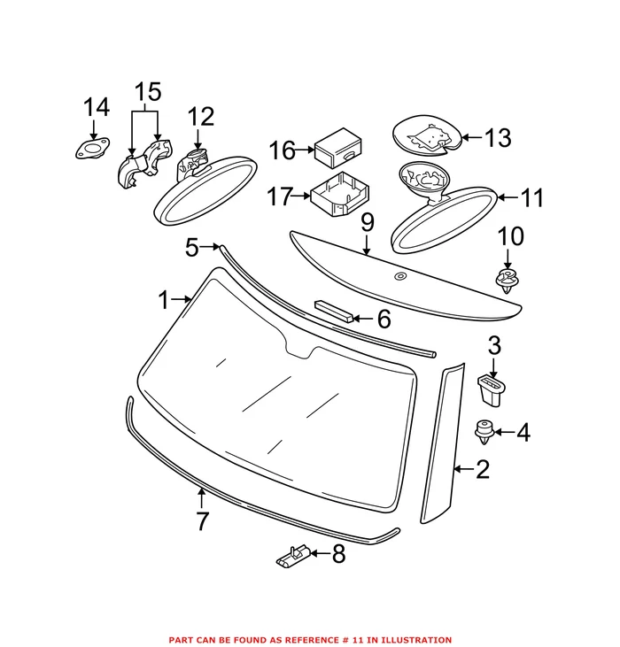 Genuine Mini 51161508456 – Interior Rear View Mirror (Front)
