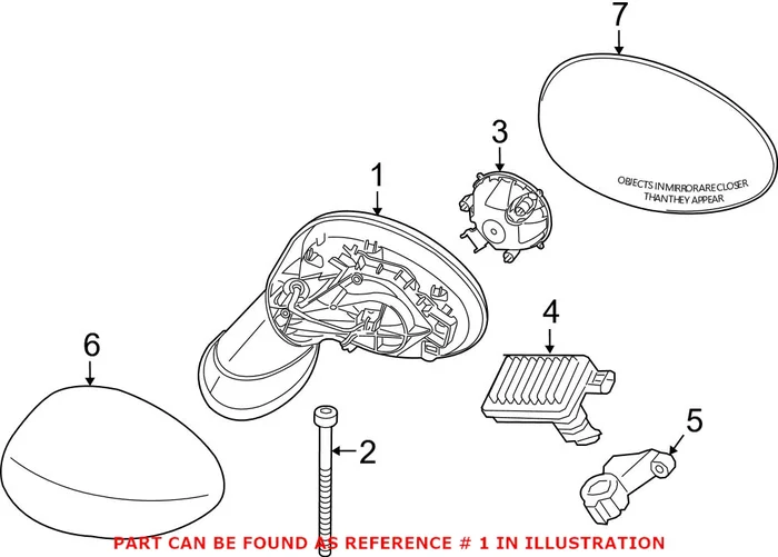 Genuine Mini 51167471259 – Door Mirror Housing (Front Left)
