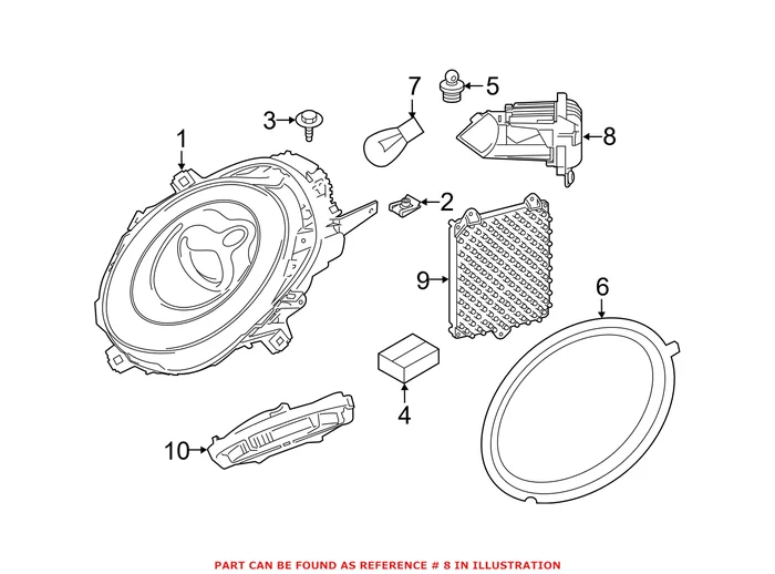 Genuine Mini 63117366377 – Headlight Bulb (Front Left)