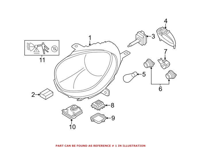 Genuine Mini 63127292058 – Headlight Assembly (Front Right)