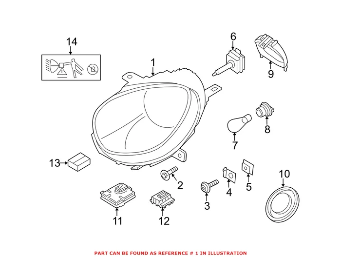Genuine Mini 63129808271 – Headlight Assembly (Front Left)