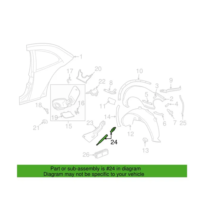 Genuine VW/Audi 1C0810899H – Fuel Filler Door Release Cable