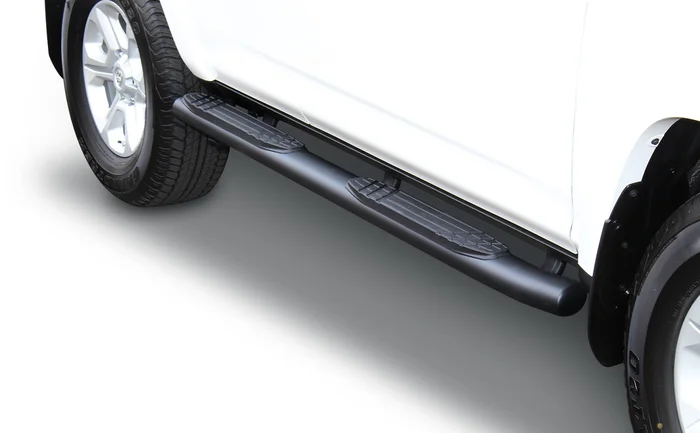 GoRhino 415 Series SideSteps (Cab Length) – Textured black with Plastic End Caps – 67427T